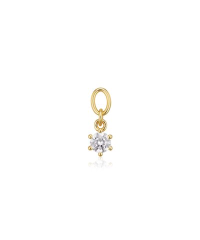 Sif Jakobs Hoop Charm Circolo Uno - 18k Gold Plated, With White Zirconia