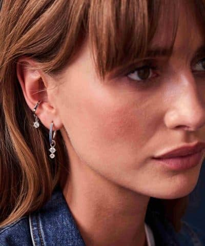 Alternative view of Sif Jakobs Hoop Charm Circolo Due - With White Zirconia