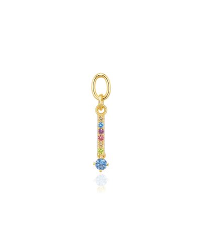 Sif Jakobs Hoop Charm Circolo Lungo - 18k Gold Plated, With Multicoloured Zirconia