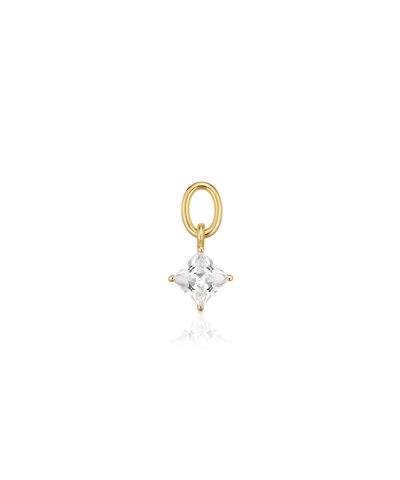 Sif Jakobs Hoop Charm Lati Quattro - 18k Gold Plated, With White Zirconia