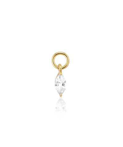 Sif Jakobs Hoop Charm Occhio - 18k Gold Plated, With White Zirconia