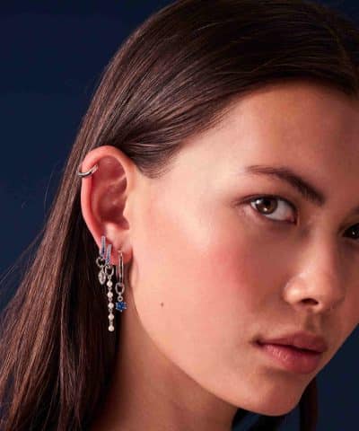 Alternative view of Sif Jakobs Hoop Charm Occhio - With White Zirconia