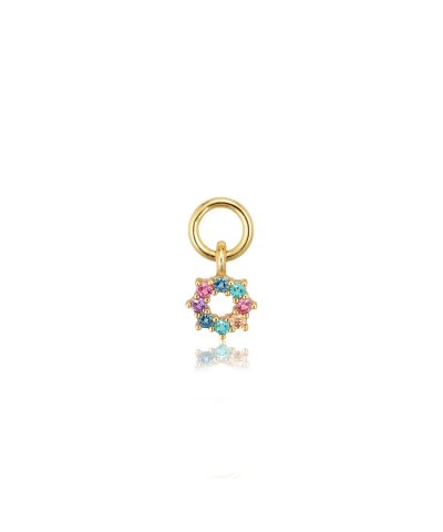 Sif Jakobs Hoop Charm Sole - 18k Gold Plated, With Multicoloured Zirconia