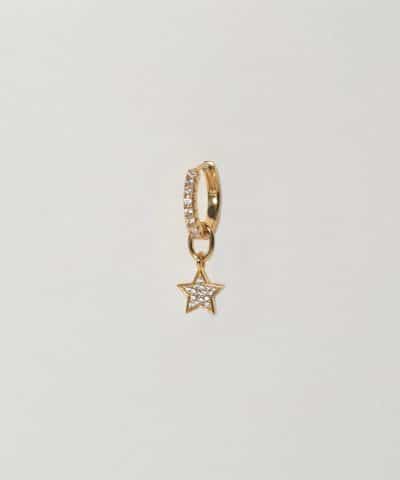Alternative view of Sif Jakobs Hoop Charm Stella - 18k Gold Plated, With White Zirconia