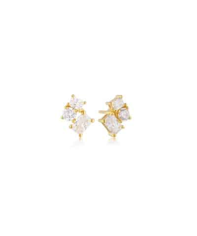 Sif Jakobs Earrings Ivrea Tre - 18k Gold Plated, With White Zirconia