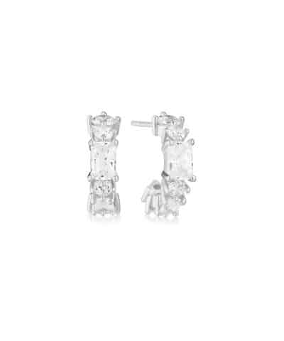Sif Jakobs Earrings Ivrea Creolo Piccolo - With White Zirconia