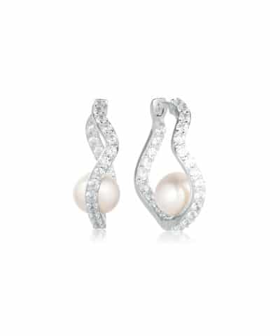Sif Jakobs Earrings Ponza - With Freshwater Pearl And White Zirkonia