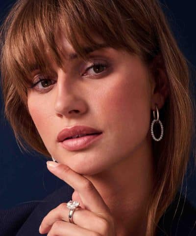 Alternative view of Sif Jakobs Earrings Ellisse Due - With White Zirconia