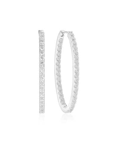 Sif Jakobs Earrings Ellisse Medio - With White Zirconia