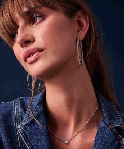 Alternative view of Sif Jakobs Earrings Ellisse Grande - With White Zirconia