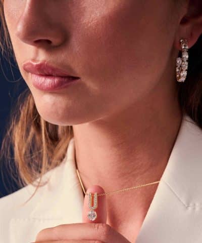 Alternative view of Sif Jakobs Earrings Ellisse - 18k Gold Plated, With White Zirconia