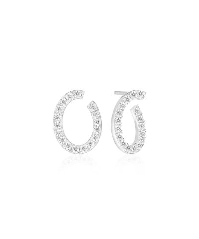 Sif Jakobs Earrings Ellisse Ovale - With White Zirconia