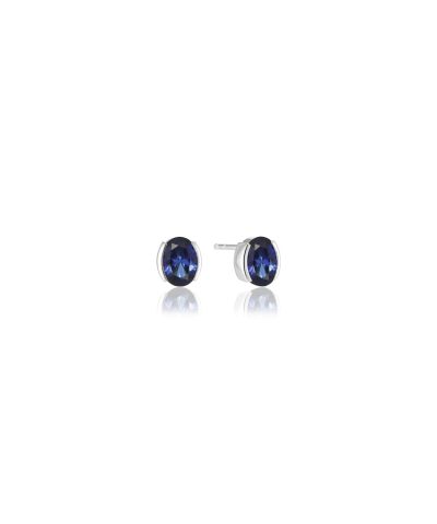 Sif Jakobs Earrings Ellisse Carezza - With Blue Zirconia