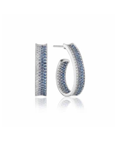 Sif Jakobs Earrings Feline Concavo - With Gradient Tones Of Blue And White Zirconia