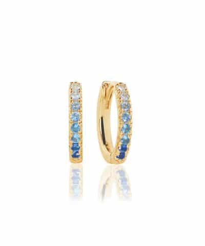 Sif Jakobs Earrings Ellera Medio - 18k Gold Plated With Gradient Tones Of Blue And White Zirconia