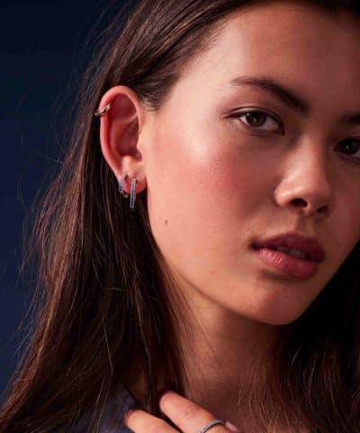 Alternative view of Sif Jakobs Earrings Ellera Medio - With Gradient Tones Of Blue And White Zirconia