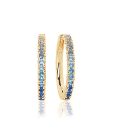Sif Jakobs Earrings Ellera Grande - 18k Gold Plated With Gradient Tones Of Blue And White Zirconia