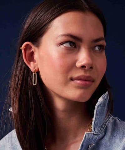 Alternative view of Sif Jakobs Earrings Capizzi Lungo - 18k Gold Plated, With White Zirconia