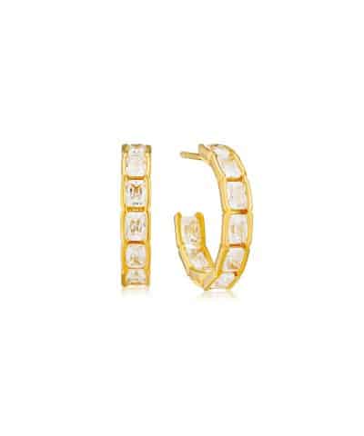 Sif Jakobs Earrings Roccanova Circolo - 18k Gold Plated, With White Zirconia