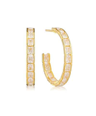 Sif Jakobs Earrings Roccanova Circolo Grande - 18k Gold Plated, With White Zirconia