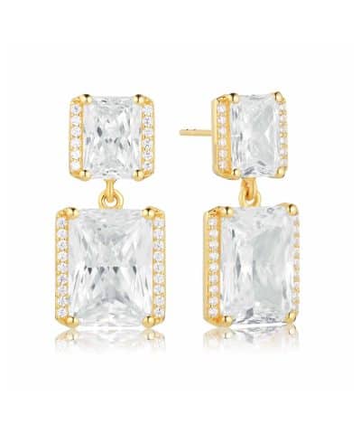 Sif Jakobs Earrings Roccanova Grande - 18k Gold Plated, With White Zirconia