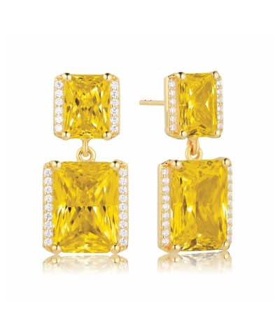 Sif Jakobs Earrings Roccanova Grande - 18k Gold Plated, With Yellow And White Zirconia