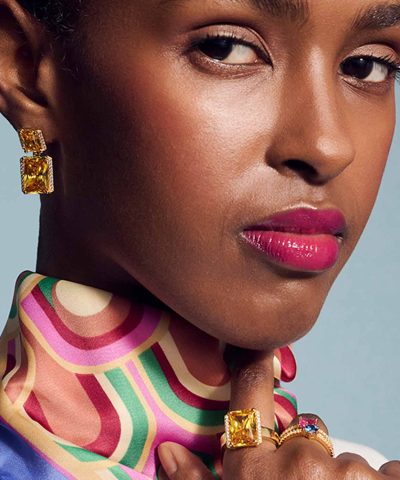 Alternative view of Sif Jakobs Earrings Roccanova Grande - 18k Gold Plated, With Yellow And White Zirconia