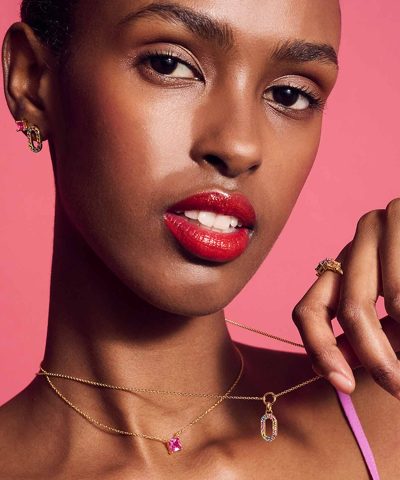 Alternative view of Sif Jakobs Earrings Ellera - 18k Gold Plated, With Pink Zirconia