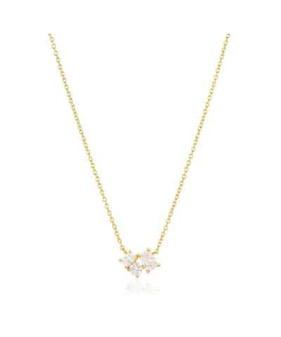 Sif Jakobs Necklace Ivrea Tre - 18k Gold Plated, With White Zirconia