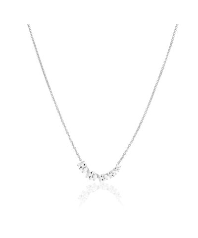 Sif Jakobs Necklace Ellisse Cinque - With White Zirconia