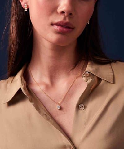 Alternative view of Sif Jakobs Necklace Ellisse Carezza - 18k Gold Plated, With White Zirconia