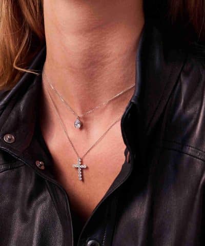 Alternative view of Sif Jakobs Necklace Ellisse Carezza - With White Zirconia