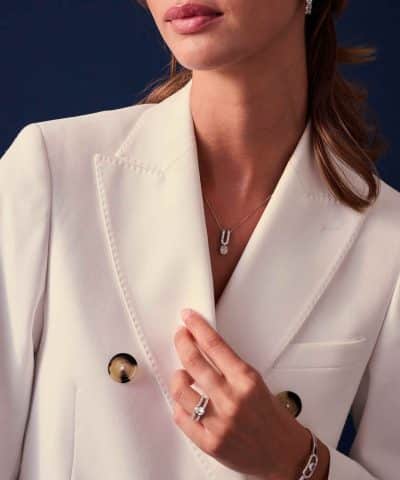 Alternative view of Sif Jakobs Necklace Ellisse Carezza Uno - With White Zirconia