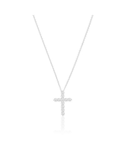Sif Jakobs Necklace Belluno Croce - With White Zirconia