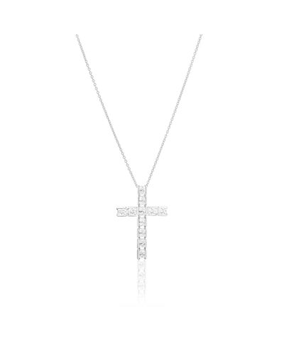 Sif Jakobs Necklace Roccanova Croce - With White Zirconia