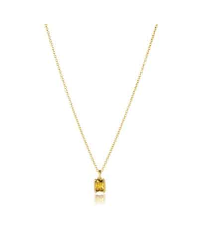 Sif Jakobs Necklace Roccanova Piccolo - 18k Gold Plated, With Yellow Zirconia