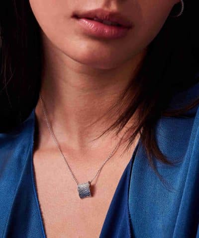 Alternative view of Sif Jakobs Pendant Feline Concavo - With Gradient Tones Of Blue And White Zirconia