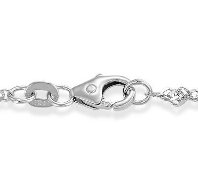 Singapore kjede i 14 k hvitt gull 2,2 mm  45 cm