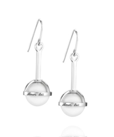 Efva Attling Amor fati globe earrings - white agate