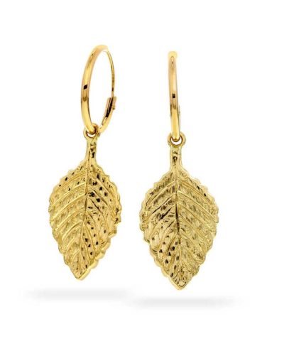 Pan Jewlery Ørepynt i gult gull blad