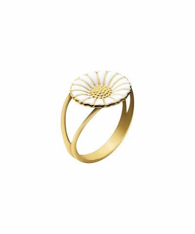 Georg Jensen Daisy ring liten forgylt sølv